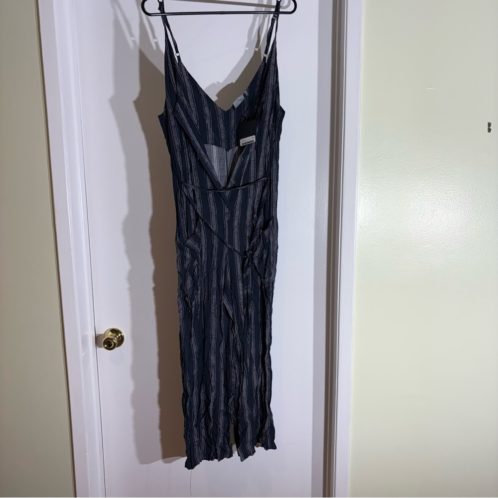 Dress Forum Black Striped Backless Dress